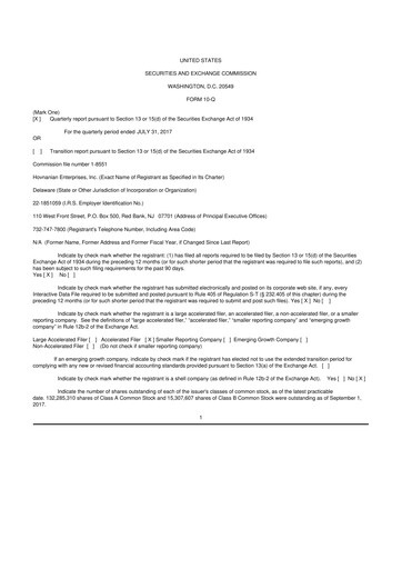 Thumbnail Hovnanian Enterprises
 10-Q Quarterly Report FY2017 