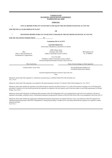 Thumbnail LSI Industries 10-K Annual Report 2017