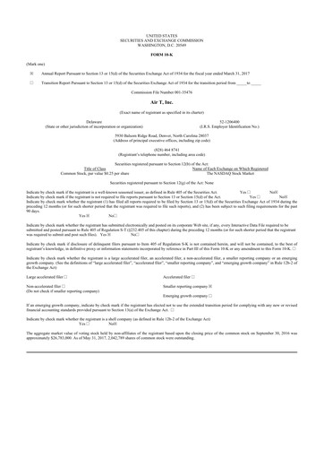 Thumbnail Air T, Inc. 10-K Annual Report 2017