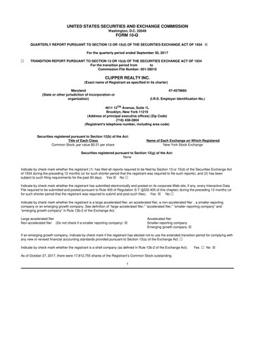 Thumbnail Clipper Realty 10-Q Quarterly Report FY2017 