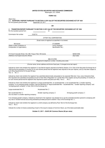 Thumbnail Otter Tail 10-Q Quarterly Report FY2017 