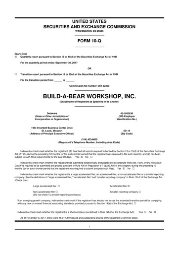 Thumbnail Build-A-Bear Workshop 10-Q Quarterly Report FY2017 