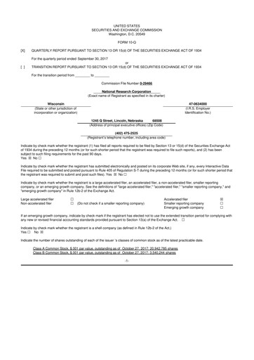 Thumbnail NRC Health
 10-Q Quarterly Report FY2017 