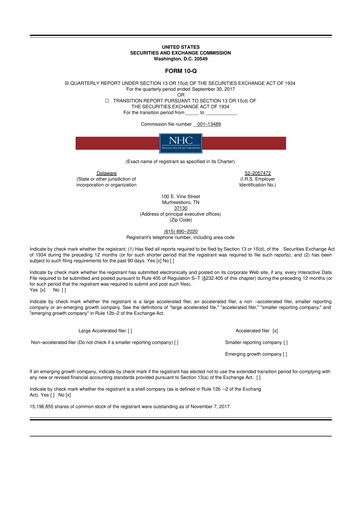 Thumbnail National Healthcare
 10-Q Quarterly Report FY2017 