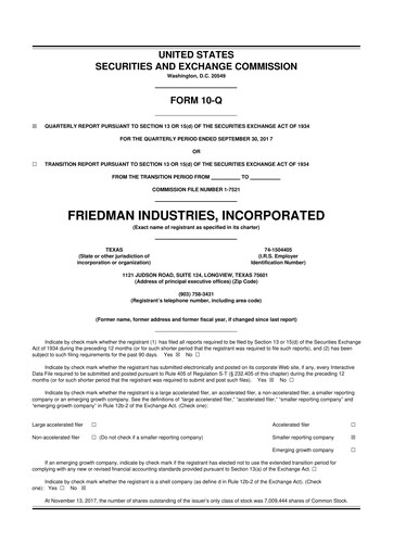 Vorschaubild Friedman Industries 10-Q Quartalsbericht 2018 