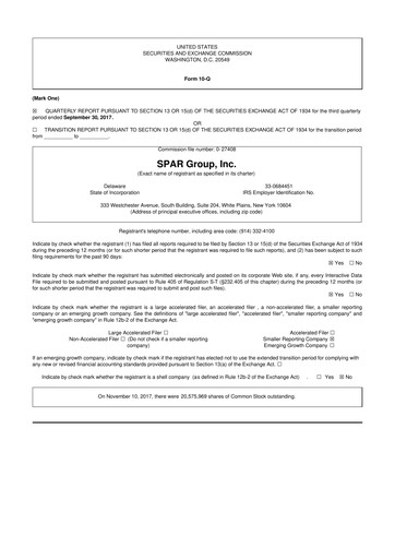 Thumbnail SPAR Group 10-Q Quarterly Report FY2017 