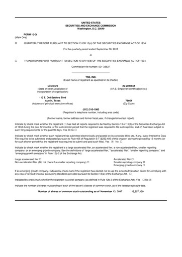 Miniature TSS, Inc. 10-Q Rapport trimestriel 2017 