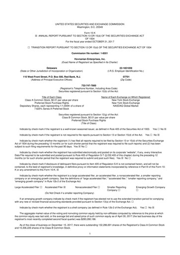 Thumbnail Hovnanian Enterprises
 10-K Annual Report 2017