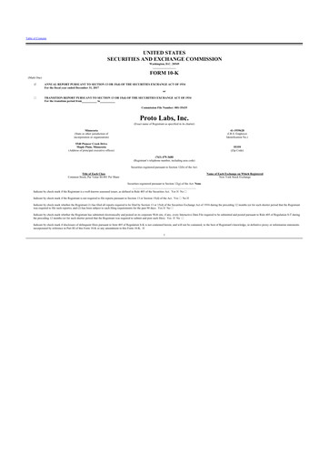 Vorschaubild Protolabs 10-K Jahresbericht 2017