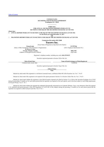 Thumbnail Tucows 10-K Annual Report 2017