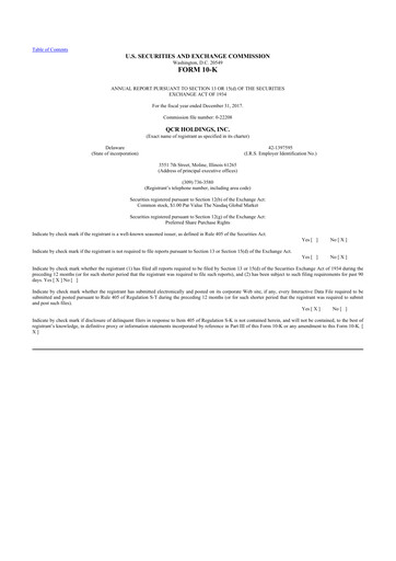 Thumbnail QCR Holdings
 10-K Annual Report 2017