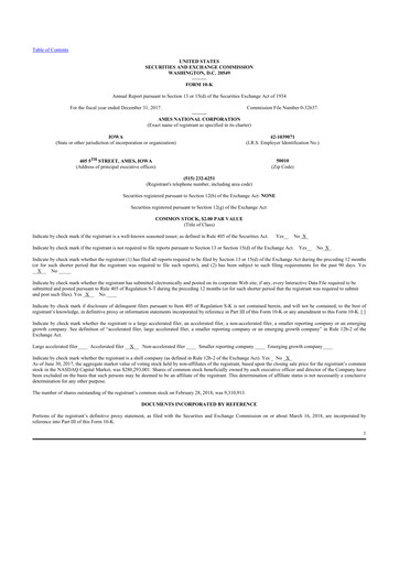 Thumbnail Ames National Corp. 10-K Annual Report 2017