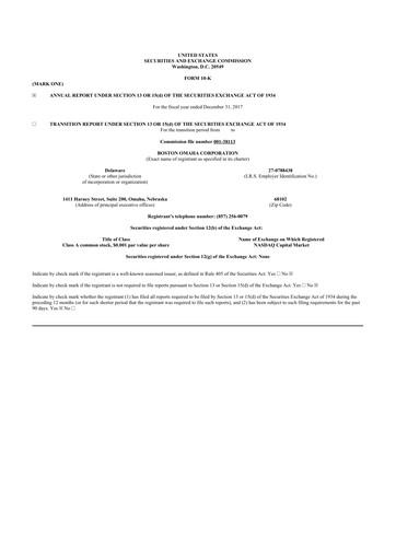 Thumbnail Boston Omaha 10-K Annual Report 2017