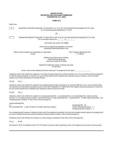 Vorschaubild Superior Group of Companies 10-Q Quartalsbericht 2018 