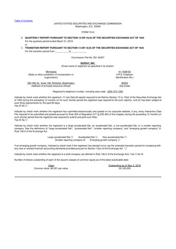 Thumbnail Perspective Therapeutics 10-Q Quarterly Report FY2018 