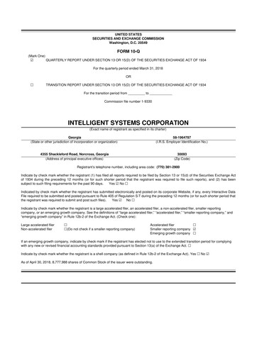 Miniature CoreCard 10-Q Rapport trimestriel 2018 