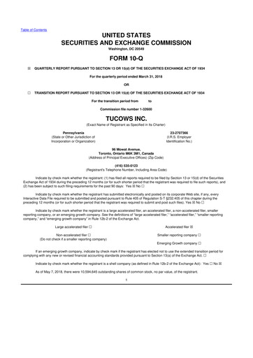 Thumbnail Tucows 10-Q Quarterly Report FY2018 