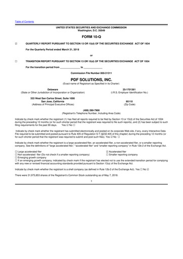 Thumbnail PDF Solutions 10-Q Quarterly Report FY2018 