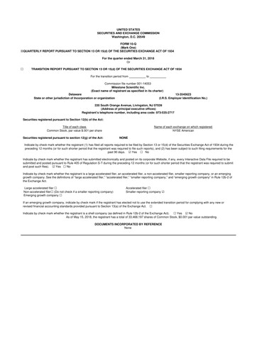 Thumbnail Milestone Scientific 10-Q Quarterly Report FY2018 