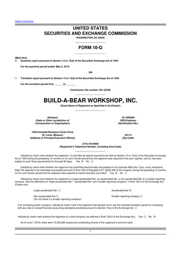 Thumbnail Build-A-Bear Workshop 10-Q Quarterly Report FY2018 