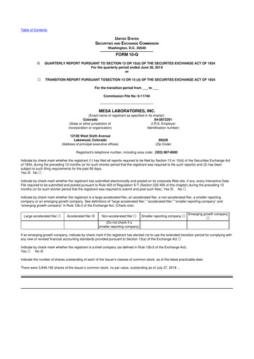 Thumbnail Mesa Laboratories 10-Q Quarterly Report FY2019 