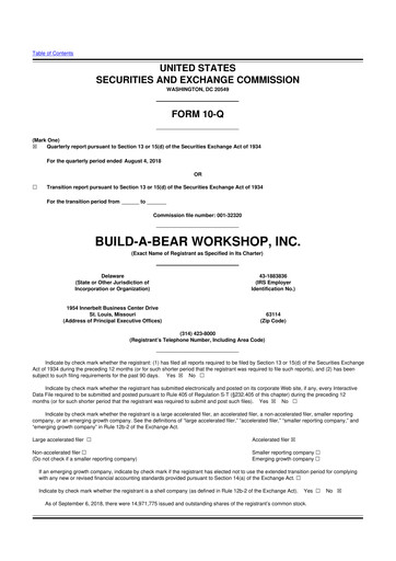 Thumbnail Build-A-Bear Workshop 10-Q Quarterly Report FY2019 