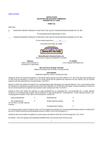 Thumbnail Rocky Mountain Chocolate Factory 10-Q Quarterly Report FY2019 