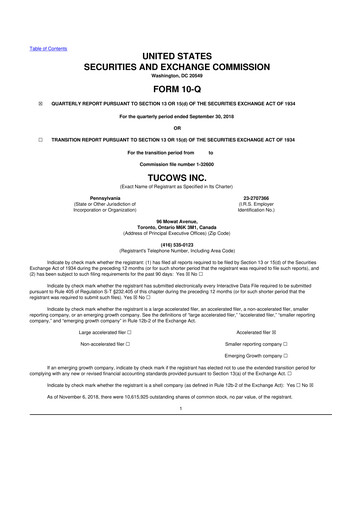 Thumbnail Tucows 10-Q Quarterly Report FY2018 