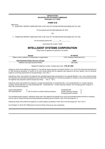 Miniature CoreCard 10-Q Rapport trimestriel 2018 