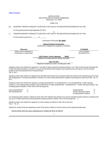 Thumbnail NRC Health
 10-Q Quarterly Report FY2018 