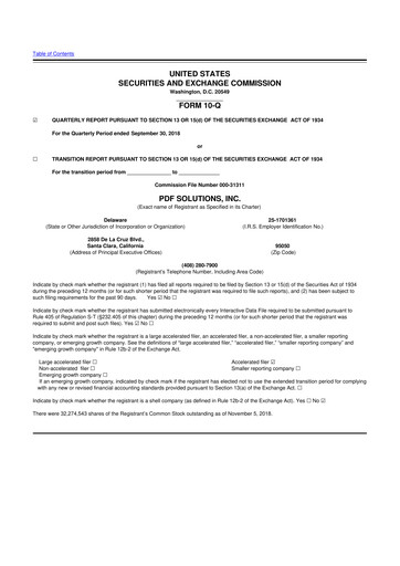 Thumbnail PDF Solutions 10-Q Quarterly Report FY2018 