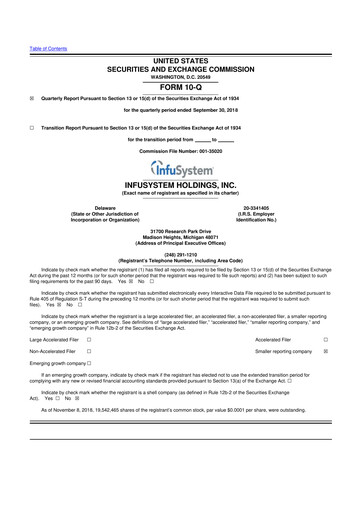 Thumbnail InfuSystem 10-Q Quarterly Report FY2018 