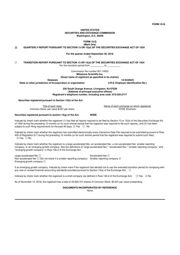 Thumbnail Milestone Scientific 10-Q Quarterly Report FY2018 