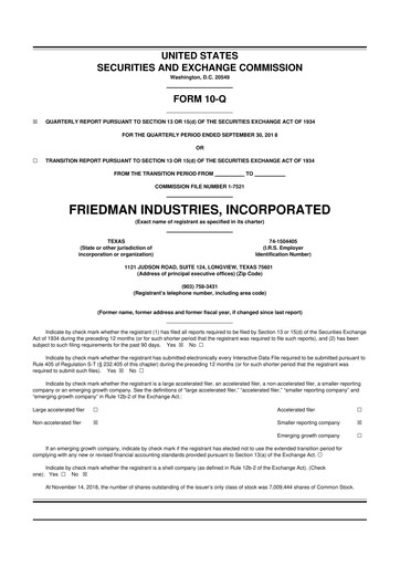 Vorschaubild Friedman Industries 10-Q Quartalsbericht 2019 