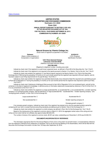 Thumbnail Natural Grocers by Vitamin Cottage 10-K Annual Report 2018
