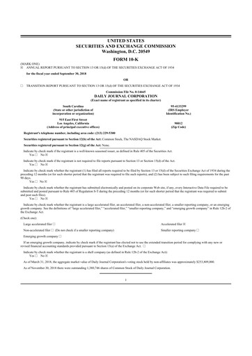 Thumbnail Daily Journal 10-K Annual Report 2018