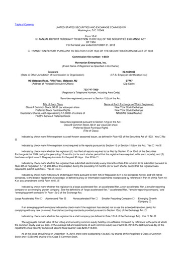 Thumbnail Hovnanian Enterprises
 10-K Annual Report 2018