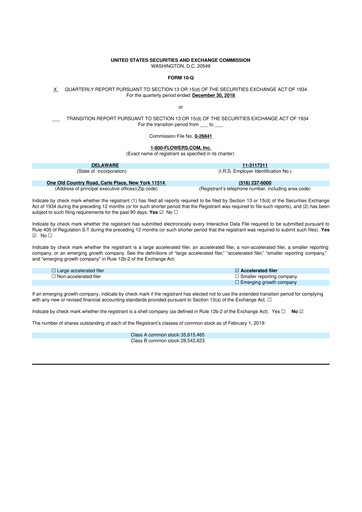 Thumbnail 1-800-Flowers.com, Inc.
 10-Q Quarterly Report FY2019 