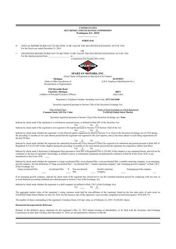 Thumbnail The Shyft Group 10-K Annual Report 2018