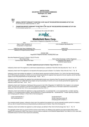 Vorschaubild Middlefield Banc
 10-K Jahresbericht 2018