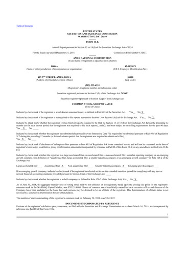 Thumbnail Ames National Corp. 10-K Annual Report 2018