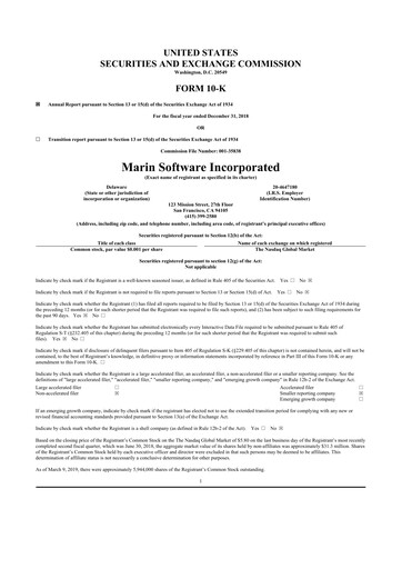 Thumbnail Marin Software 10-K Annual Report 2018