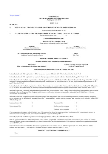 Thumbnail Boston Omaha 10-K Annual Report 2018