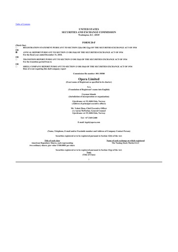 Thumbnail Opera 20-F Annual Report 2018