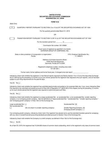 Vorschaubild Superior Group of Companies 10-Q Quartalsbericht 2019 