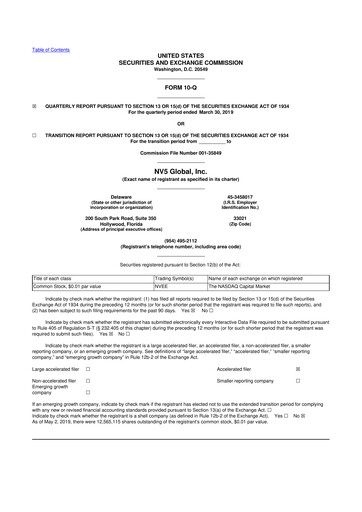 Thumbnail NV5 Global
 10-Q Quarterly Report FY2019 