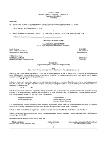 Thumbnail Daily Journal 10-Q Quarterly Report FY2019 