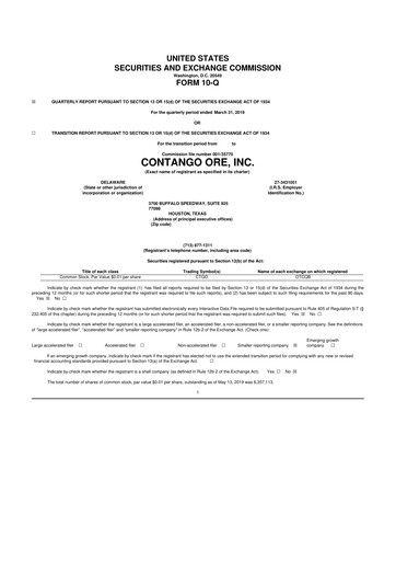 Thumbnail Contango Ore 10-Q Quarterly Report FY2019 