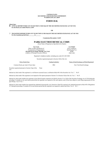 Thumbnail Park Aerospace 10-K Annual Report 2019