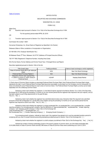 Thumbnail Hovnanian Enterprises
 10-Q Quarterly Report FY2019 